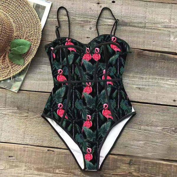 Summer Style One Piece Swimsuit For Women Palm Print Swimwear Leaves Printed Monokini Pad Bathing Suit Beach Wear Female Bain - Image 5