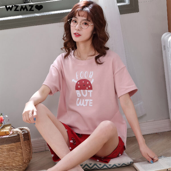 Summer Women Cotton Cartoon Pajamas Set Cute Pyjamas Sleepwear Nightwear Pijama Mujer Plus size Casual Lounge Wear Homewear