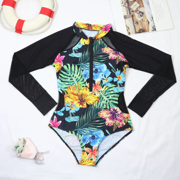 Surfing Swimsuit For Women 2022 Bikini Long Sleeve Swimwear Tiger Print Push Up Summer Bath Suit Two Piece Bandeau Biquini - Image 5