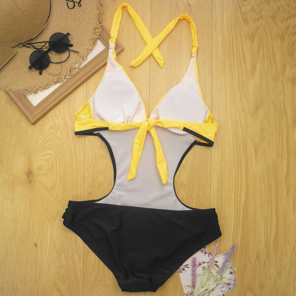 Swimwear Women Plus Size One Piece Swimsuit 2022 Push Up Monokini Bathing Suit Women's High Cut Swim Suit V neck Halter Trikini - Image 5