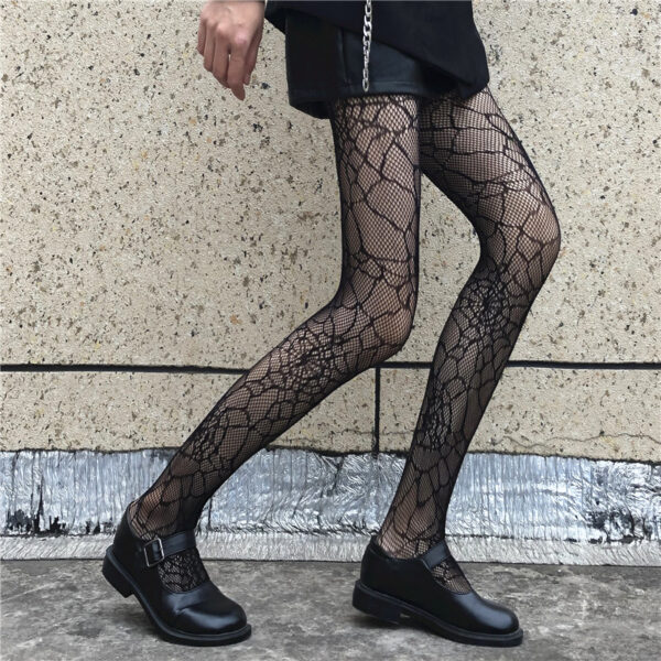 Tights Cobweb Sexy Women's Printed Tights Design Black Hollow Stockings Fishnet Special Fashion Pantyhose Stockings - Image 3