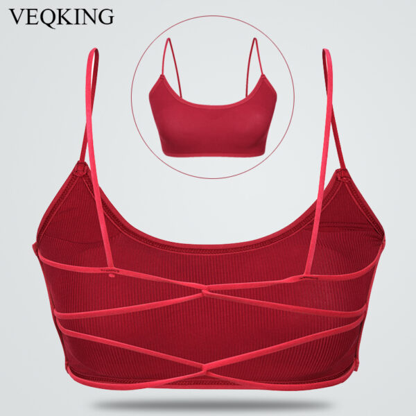 VEQKING Beauty Cross Back Sport Bra For Women Yoga Sport Top Vest Breathable Wirefree Padded Fitness Yoga Bras