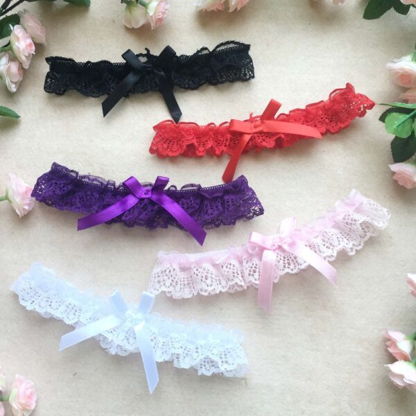 Wedding Garter Lace Floral Sexy Leg Garter Belt White Bowknot Bridal Lingerie Lace Leg Ring Loop Party Cosplay Suspender - Image 2