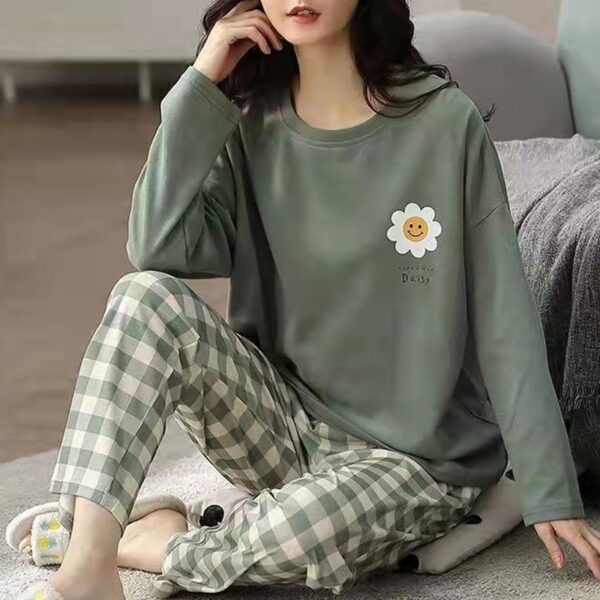 Wholesale Women Pajamas Sets Spring Autumn Thin Carton Generation Women Long Sleepwear Suit Home Women Gift Ladies Pyjamas Set - Image 2