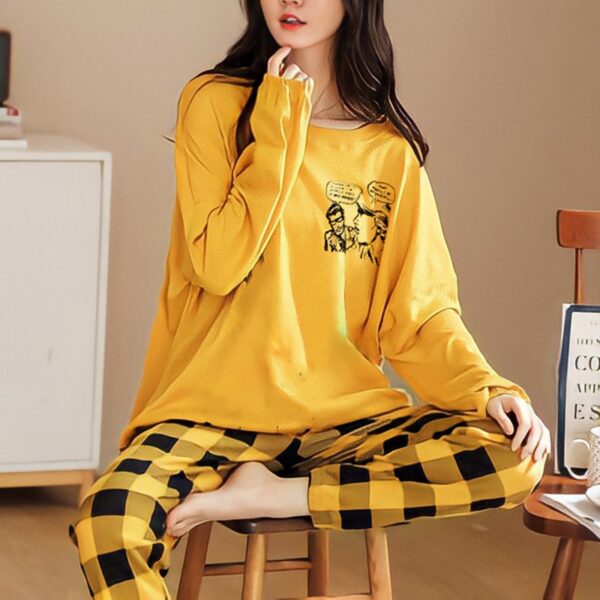 Wholesale Women Pajamas Sets Spring Autumn Thin Carton Generation Women Long Sleepwear Suit Home Women Gift Ladies Pyjamas Set - Image 3