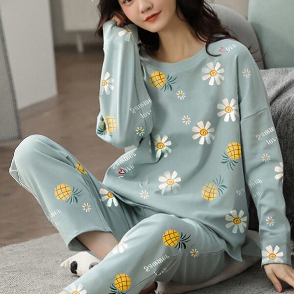 Wholesale Women Pajamas Sets Spring Autumn Thin Carton Generation Women Long Sleepwear Suit Home Women Gift Ladies Pyjamas Set - Image 4