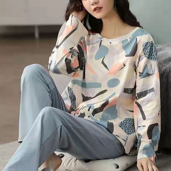 Wholesale Women Pajamas Sets Spring Autumn Thin Carton Generation Women Long Sleepwear Suit Home Women Gift Ladies Pyjamas Set