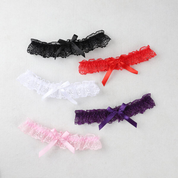 Women Sexy Bow Lace Leg Ring Lingerie Floral Garters Belt Bowknot Leg Loop Wedding Bridal Cosplay Lolita Girl Stocking Suspender