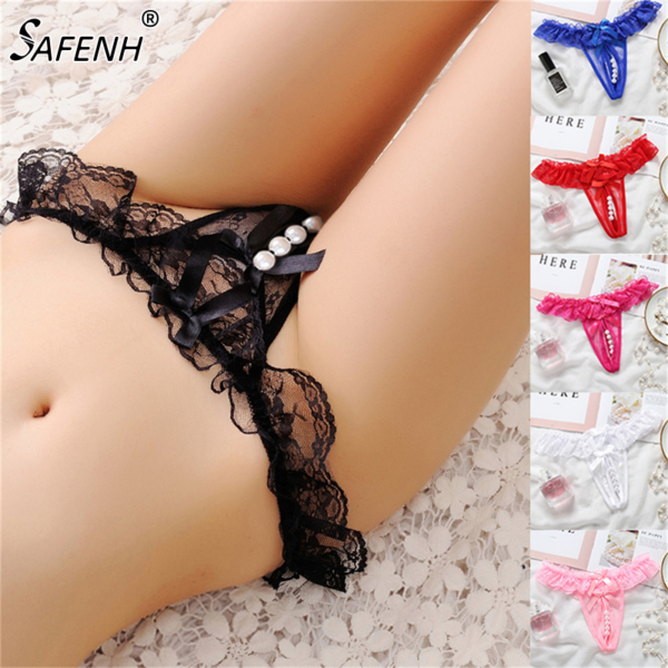 Women Sexy Panties Lace Lingerie Underwear Female Hollow Lace Panties Briefs With Pearl Thongs For Women Sex G String Panties - Image 2