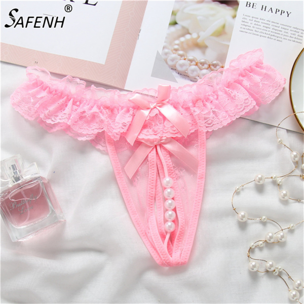 Women Sexy Panties Lace Lingerie Underwear Female Hollow Lace Panties Briefs With Pearl Thongs For Women Sex G String Panties - Image 6