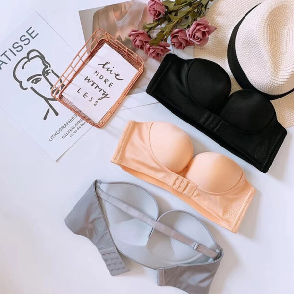 Women Strapless Front Closure Bra For Women Wire Free Sexy Push Up Invisible Bras For Female Brassiere Seamless Bralette CDE Cup - Image 2