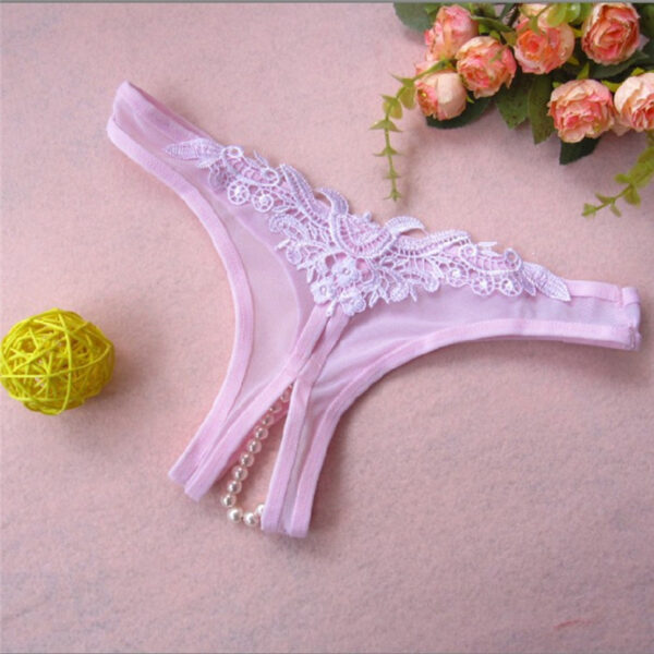 Women Thongs And G Strings Lace Panties Sexy Crotchless Lingerie Low-Rise Open Briefs For Sex Transparent Underwear - Image 6