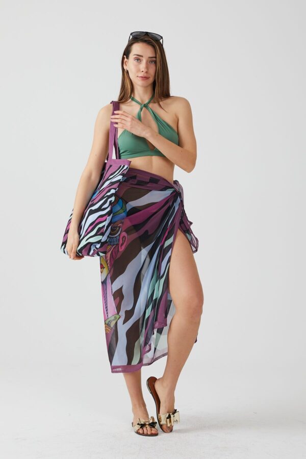 Women's Pareo Ays Home fashion Avatar Pattern Beach Dress Swimwear Cover Up Dress Sexy Tunic Suit Beachwear - Image 2