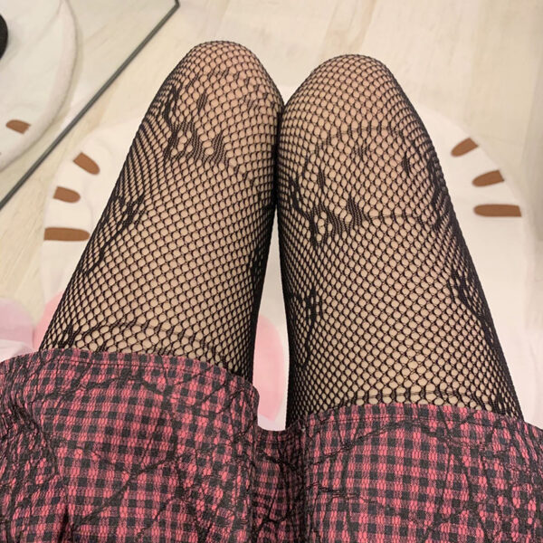 Women's Stockings High-end Letter Black Stockings Spring, Autumn And Summer Thin Style With Sexy Luxury Black Pantyhose - Image 3