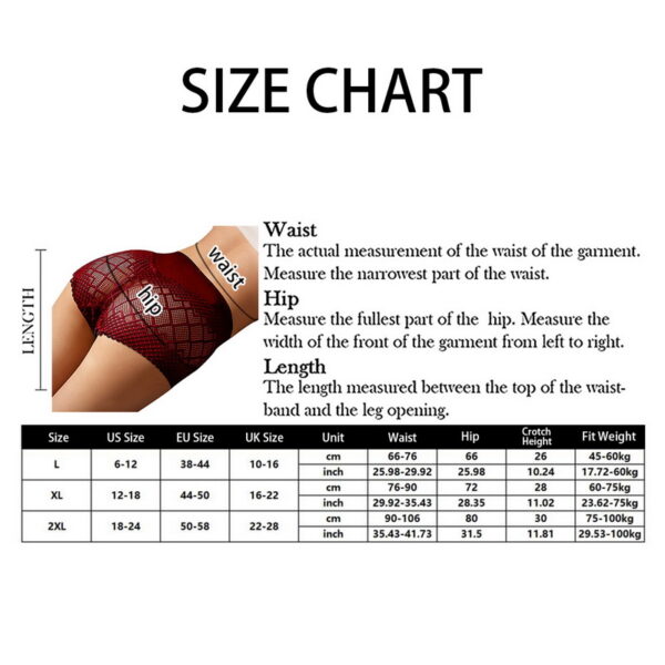 Women's Underwear Panties Sexy Lace Lingerie High Fit Female Boyshort High Waist Briefs Rhombus Mesh Underpant Plus Size - Image 6