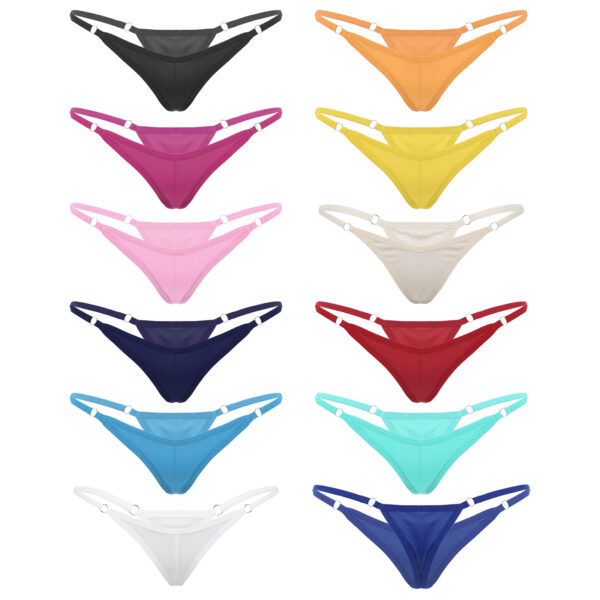 Womens Lingerie Solid Color Panties Low Rise Thongs Mini Coverage G-string Briefs Vacation Beach Sunbathing Bikini Underwear