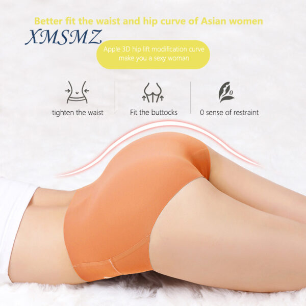 XMSMZ Sexy Ice Silk High Waist Panties Seamless Large Size Buttocks Postpartum Abdominal Pants 3D Apple Buttocks Women's Panties - Image 2