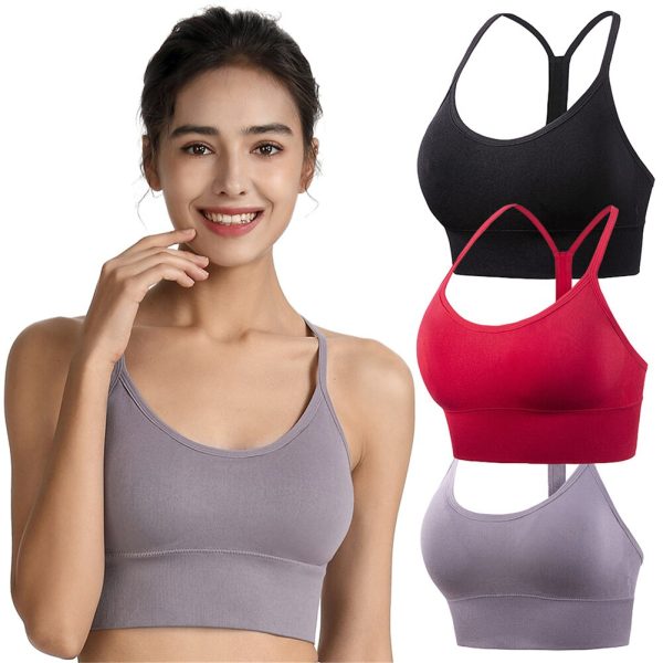 Cut Out Back Push-up Yoga Bra Y-shaped Beautiful Back Women's Gym Sports Bra Suspender Underwear Wirefree Sportswear Tank Top - Image 2