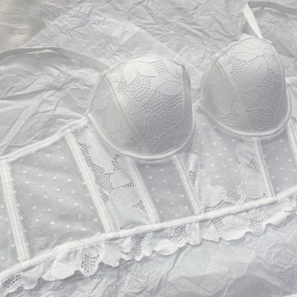 French Lace Embroidery Long Push Up Bra Set Sexy Women Underwear Fish Bone Body Shaper Top Breathable Brassiere and Panties Set - Image 5