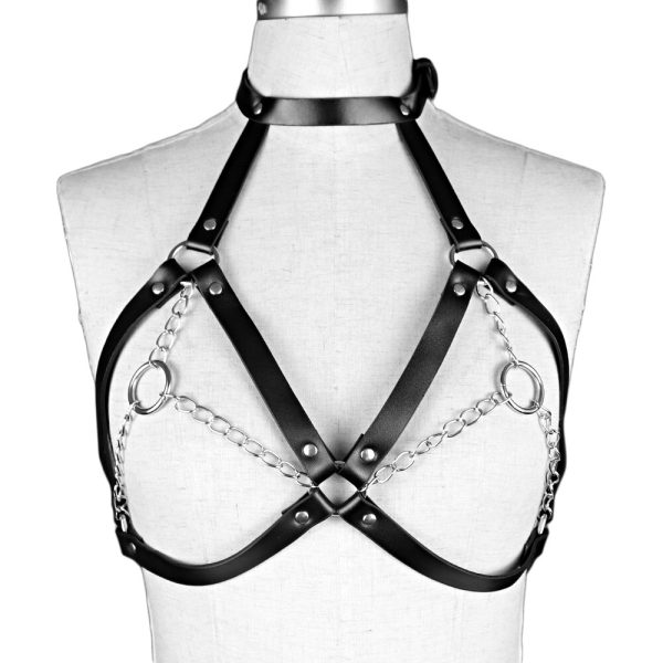 Goth Women's Harness Bra Sexy Garters Leather Body Bondage Cage Suspender Bdsm Waist Belt Straps Fetish Swordbelt Nightclub Wear - Image 5