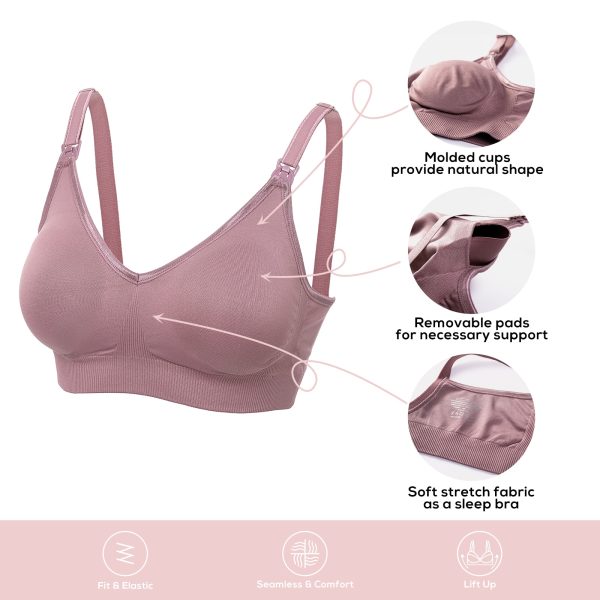 Gratlin Nursing Bra Wirefree Breastfeeding Maternity Seamless Comfort Support Bralette Women's Lingerie Soft Lactation Pregency - Image 5