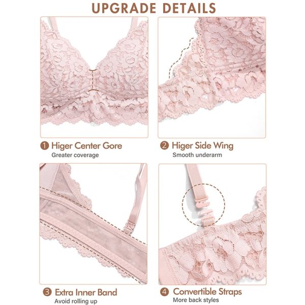 Lace Maternity Nursing Bra Breastfeeding Wirefree Lightly Padded Lingerie For Pregnant Women Lactation DD E Cute - Image 5