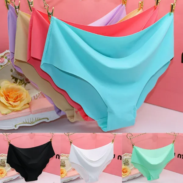 Pcs/set Solid Ladies Women Seamless Panties Ice Silk Underwear G String Panties Sexy Underwear Panties Comfortable Breathable - Image 2