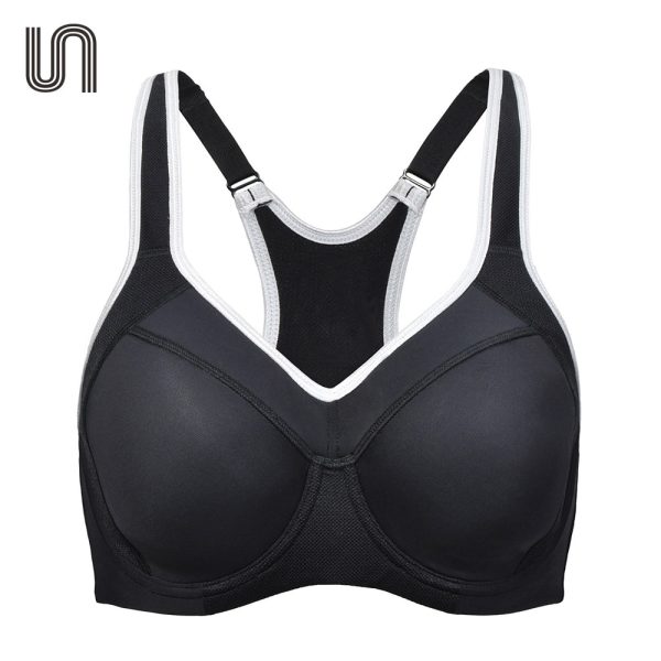 Racerback Underwire Sports Bra High Impact Full Support Lightly Lined Workout Bras For Women Black Lady Underwear Yoga Bralette