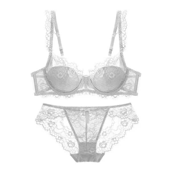 Set Sexy V-neck Panties Lingerie Set Bras Underwear Ultra-thin Lace Push Up French ABCDE Cup - Image 4