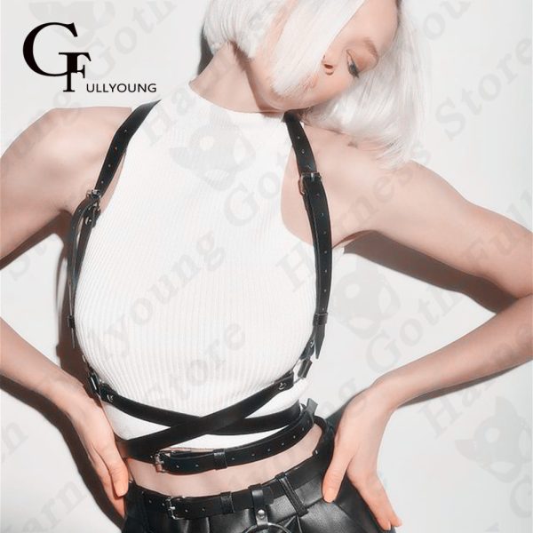 Sexy Women Garters Lingerie Leather Harness Body Pu Chest Bondage Cage Sculpting Straps Goth Suspenders Bdsm Harajuku Underwear - Image 5