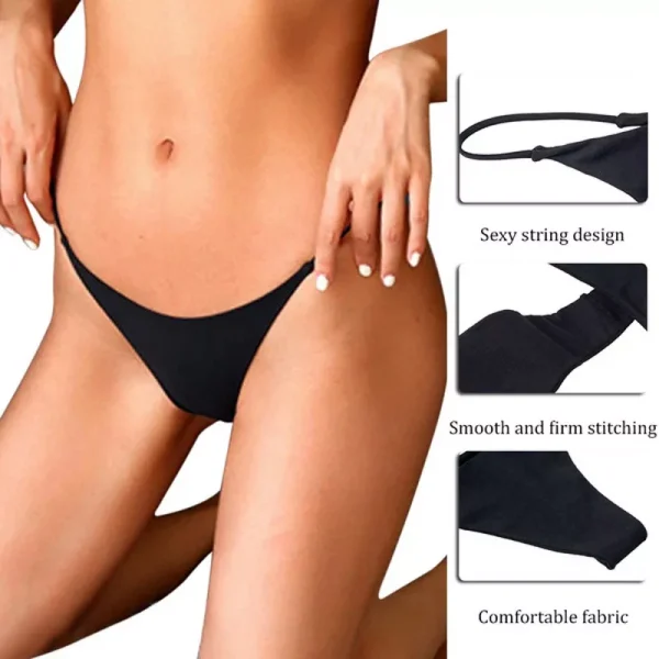 Soft Intimates Low Waist Sexy Thongs G String Double Strap Cotton Panties Lingerie Briefs Women Ladies Underpants - Image 2