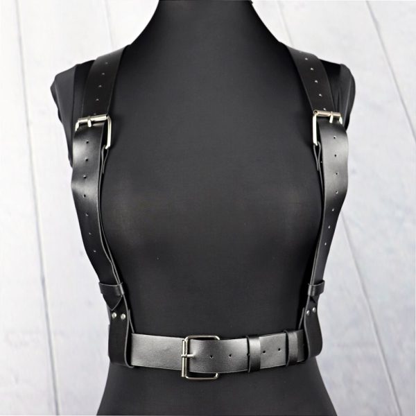 UYEE Techwear Women PU Leather Harness Belt Body Chain Sexy Underwear Bondage Lingerie Bra Cage Gothic Garter Belt Harajuku Punk - Image 2