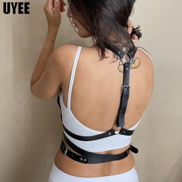 UYEE Women's Harness Suspender Belt Sexy Bondage Lingerie Set 2pcs Bdsm Goth Accessories Black Seks Garter Belts High Harness - Image 2