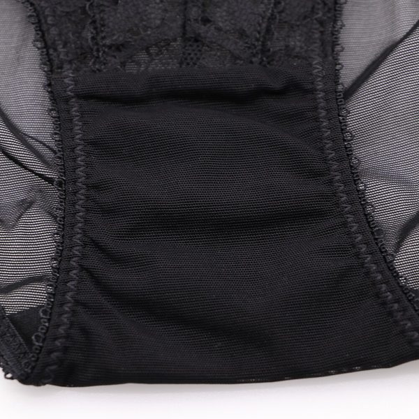 Varsbaby Women Lingerie Set Ultra-thin Cup Mesh Lace Underwear Transparent Unlined 1 Bra+2 Panties Plus Size Bra Set - Image 4