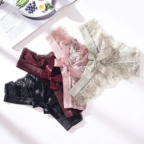 Women sexy bow knot fashion Semi-hip lace underwear high quality panties transparent lingerie S M L XL 3 pieces/Lot CYHWR - Image 5